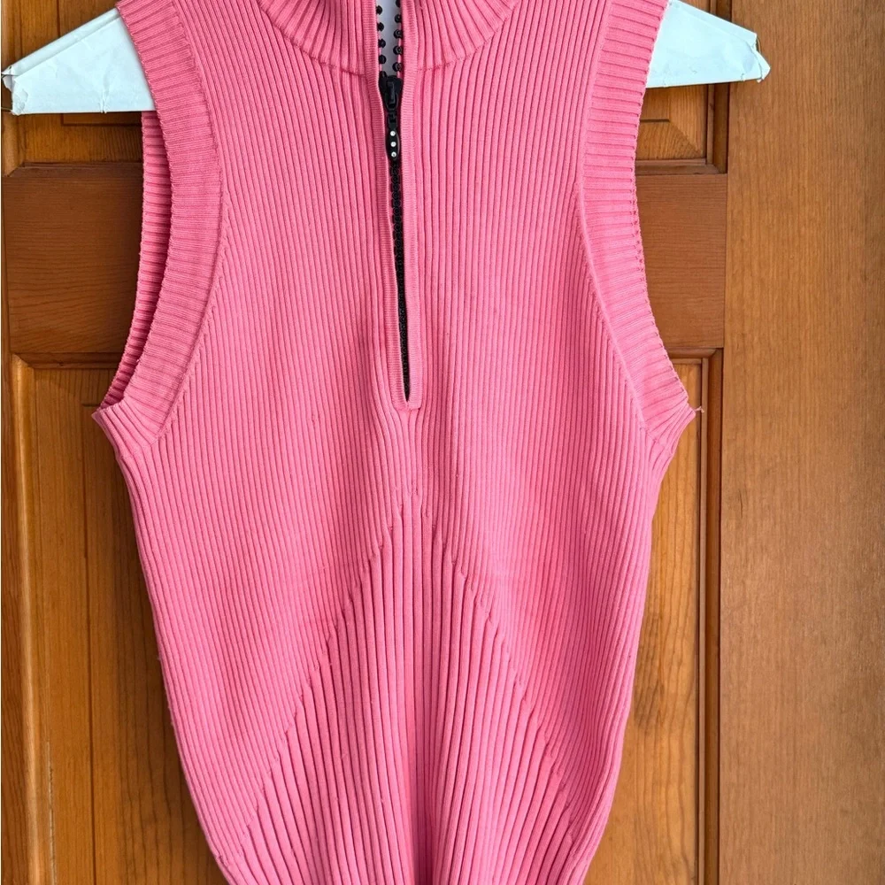 Cache Pink Sleeveless Ribbed Top - Picture 1 of 6